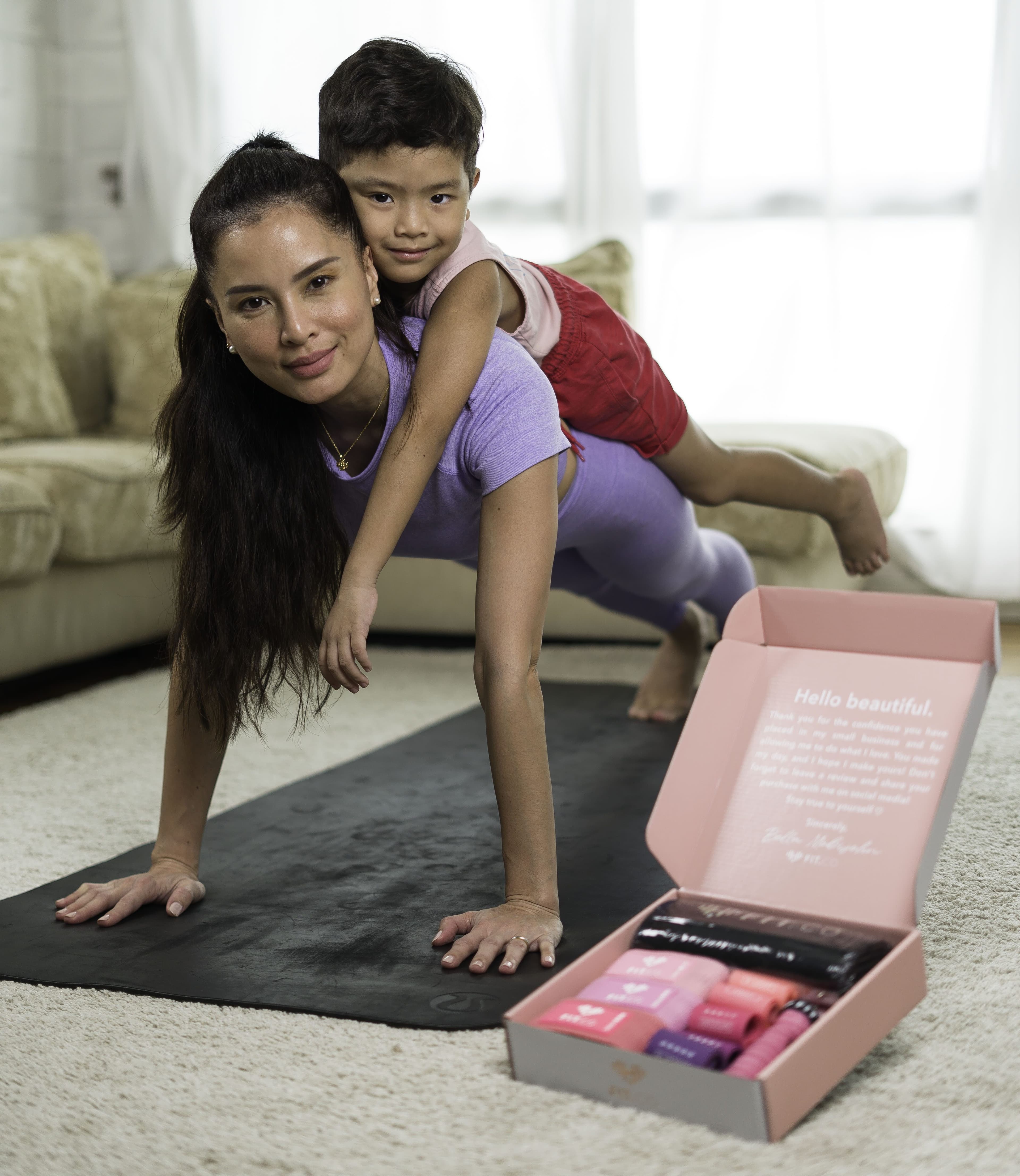 Daphne Iking leading a movement and motherhood wellbeing session